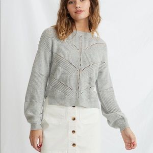 Marine Layer Olivia Crewneck Sweater in Light Heather Grey